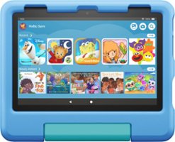 Amazon - Fire HD 8 Kids Ages 3-7 (2022) 8" HD tablet with Wi-Fi 64 GB - Blue - Front_Zoom