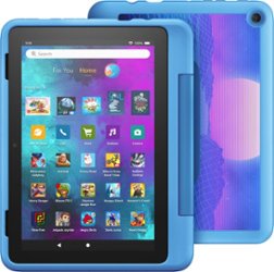 Amazon - Fire HD 8 Kids Pro ages 6-12 (2022) 8" HD tablet with Wi-Fi 32 GB - Cyber Sky - Front_Zoom