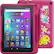 Front. Amazon - Fire HD 8 Kids Pro Ages 6-12 (2022) 8" HD tablet with Wi-Fi 32 GB - Rainbow Universe.