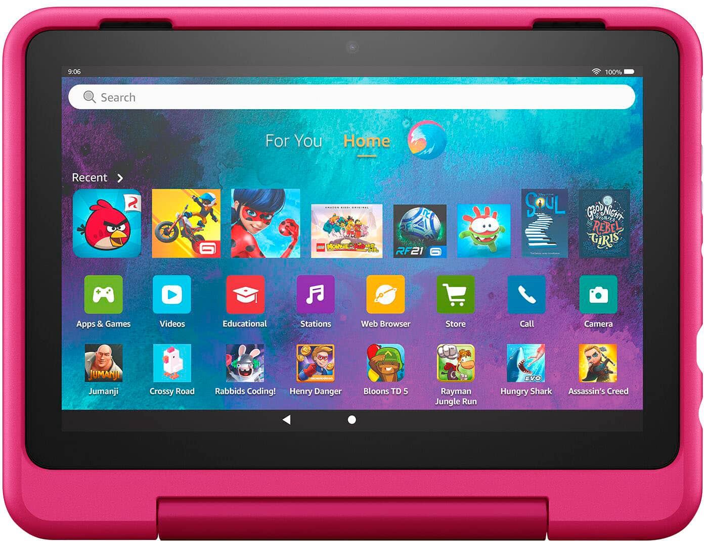 Alt View 14. Amazon - Fire HD 8 Kids Pro Ages 6-12 (2022) 8" HD tablet with Wi-Fi 32 GB - Rainbow Universe.