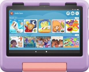 Amazon - Fire HD 8 Kids ages 3-7 (2022) 8" HD tablet with Wi-Fi 32 GB, - Purple - Front_Zoom