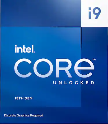 Front. Intel - Core i9-13900KF 13th Gen 24 cores 8 P-cores + 16 E-cores 36M Cache, 3 to 5.8 GHz LGA1700 Unlocked Desktop Processor - Grey/Black/Gold.