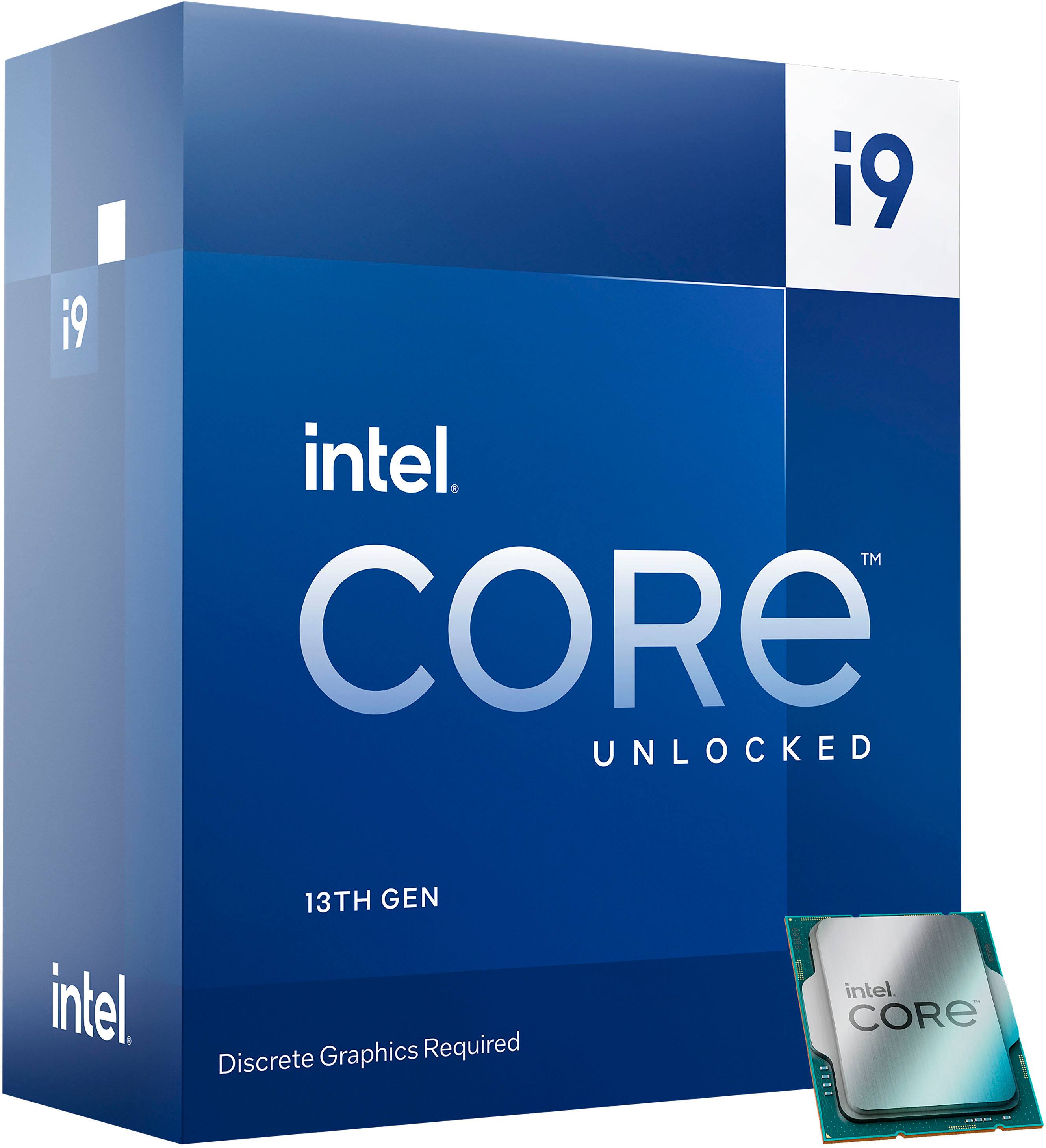 Alt View 1. Intel - Core i9-13900KF 13th Gen 24 cores 8 P-cores + 16 E-cores 36M Cache, 3 to 5.8 GHz LGA1700 Unlocked Desktop Processor - Grey/Black/Gold.