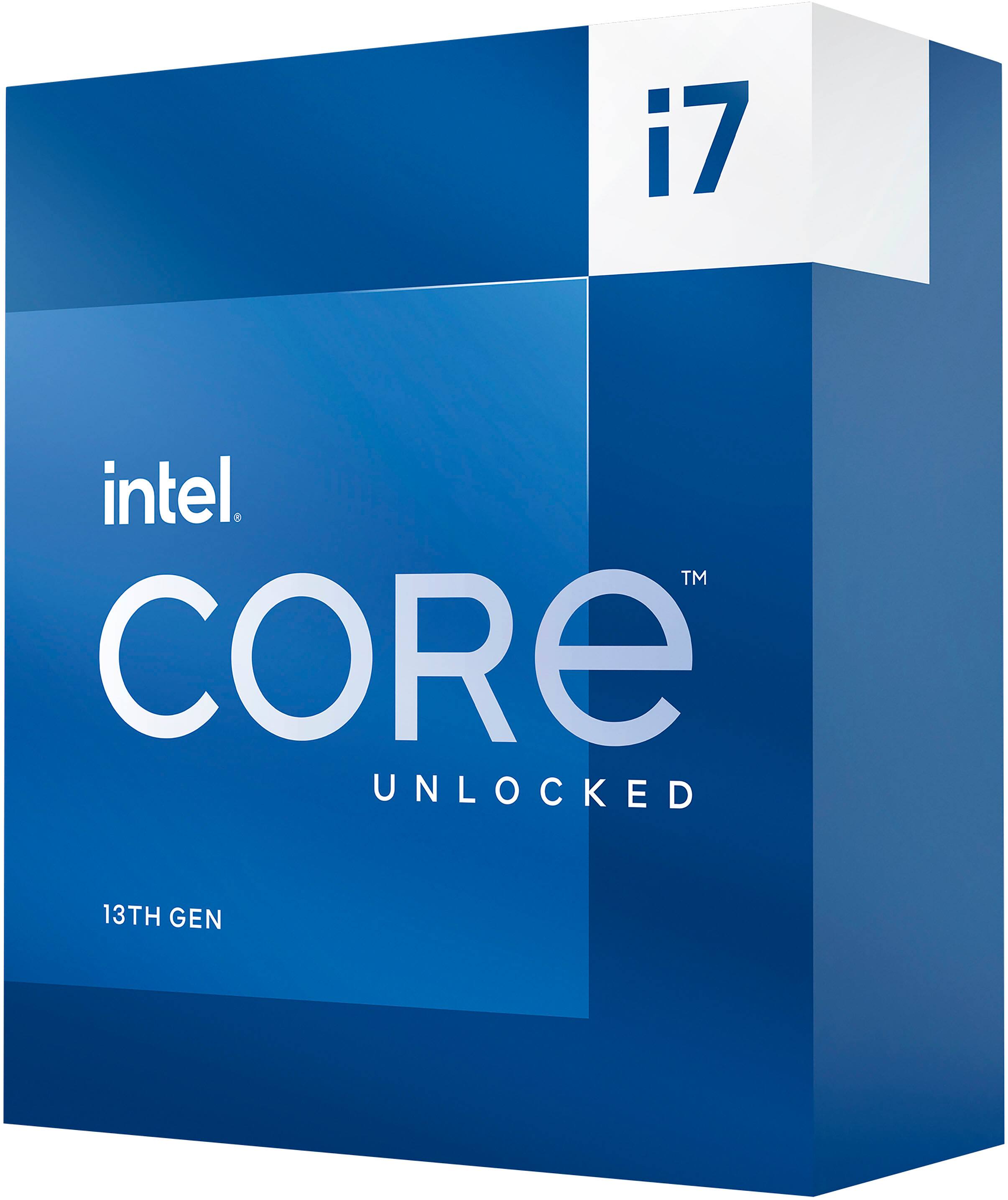 Alt View 11. Intel - Core i7-13700K 13th Gen 16 cores 8 P-cores + 8 E-cores 30M Cache, 3.4 to 5.4 GHz LGA1700 Unlocked Desktop Processor - Grey/Black/Gold.