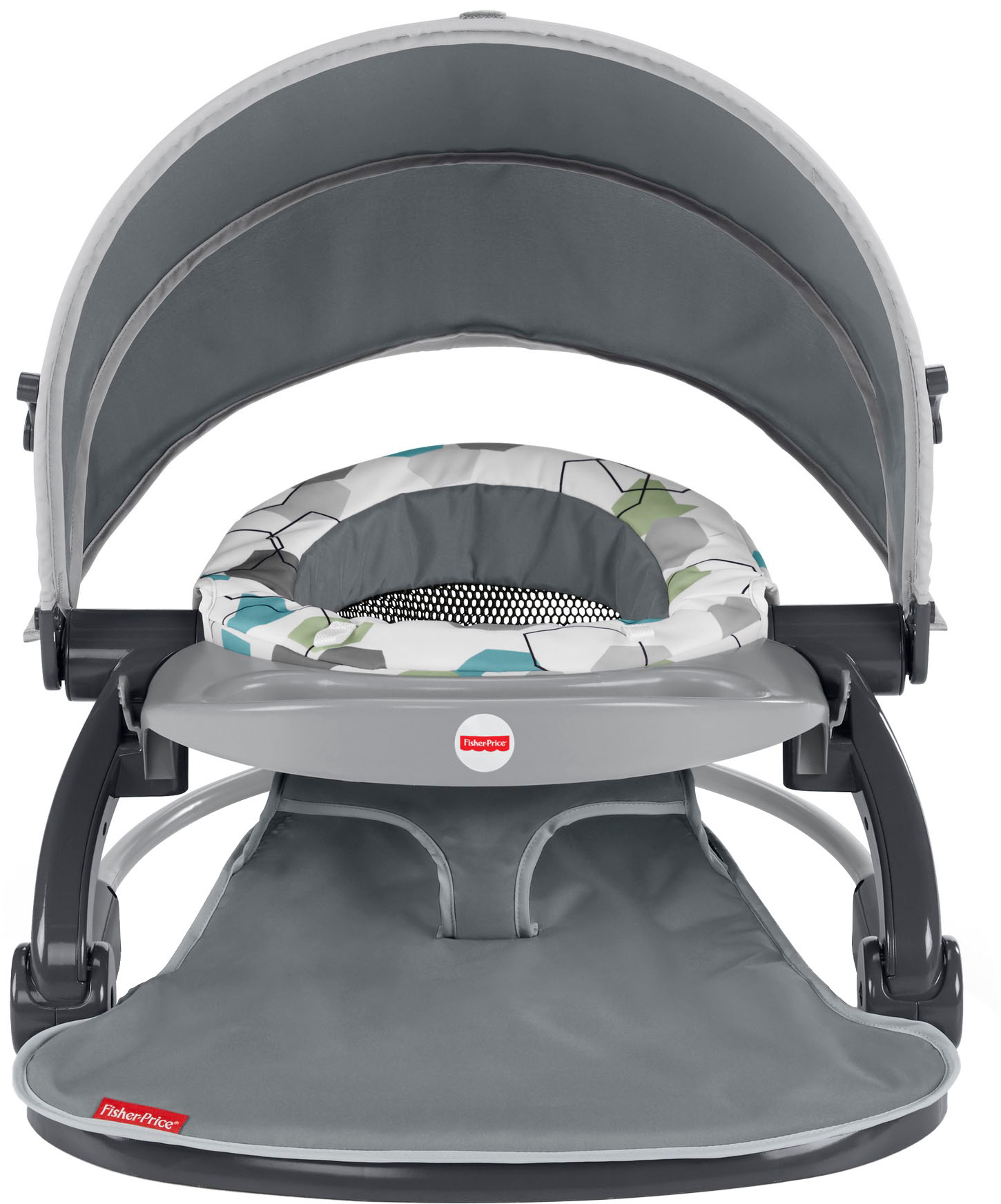 Angle View: Fisher-Price - On-the-Go Sit-Me-Up Infant Floor Seat - Gray Hexagon
