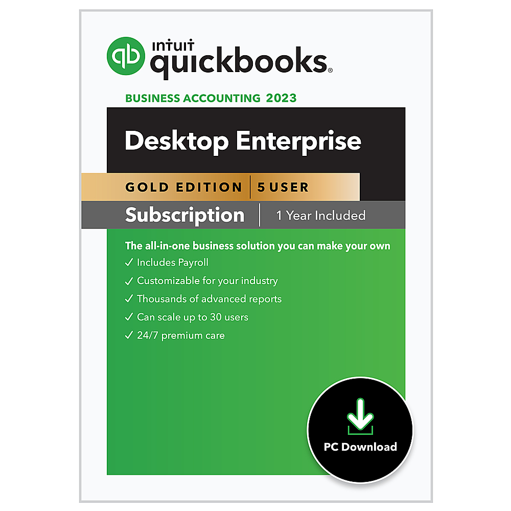 QuickBooks Desktop Enterprise Gold 2023 (5 User) (1Year Subscription