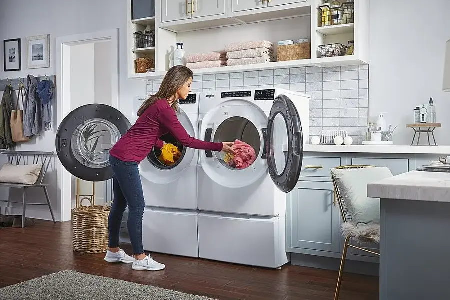 Alt View 14. Whirlpool - 7.4 Cu. Ft. Stackable Electric Dryer with Wrinkle Shield Plus Option - White.