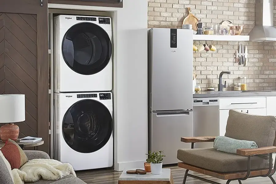 Alt View 15. Whirlpool - 7.4 Cu. Ft. Stackable Electric Dryer with Wrinkle Shield Plus Option - White.