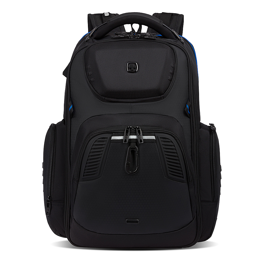 Alpine Swiss Men’s Sloan Slim 14.1” Laptop Backpack Top Grain Leather Black