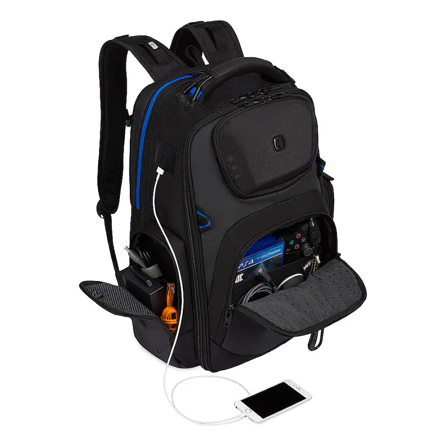 SwissGear Gamer Backpack fits up to laptops Black Best Buy