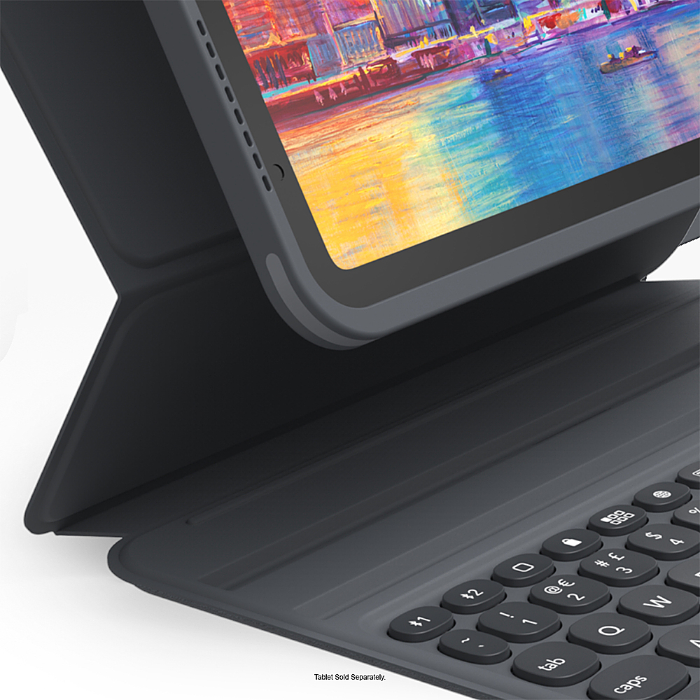 Left. ZAGG - Pro Keys Wireless Keyboard & Detachable Case for Apple iPad 10.9" 10th Gen (2022) - Black.
