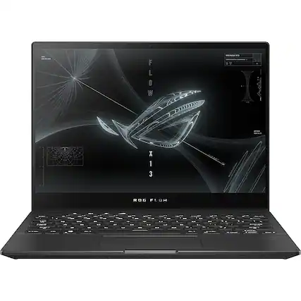 Front. ASUS - Flow X13 13.4" 2-in-1 Laptop with Mobile Dock - AMD Ryzen 9 - 16GB Memory - NVIDIA GeForce RTX 3050 - 1TB SSD.