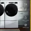 The image features two Whirlpool washing machines, one on the left and one on the right, placed in a kitchen setting. The machines are white and have a wrinkle shield feature, which is a plus option with steam refresh cycle and sanitize cycle. The machines are designed to provide efficient and effective laundry solutions for users.