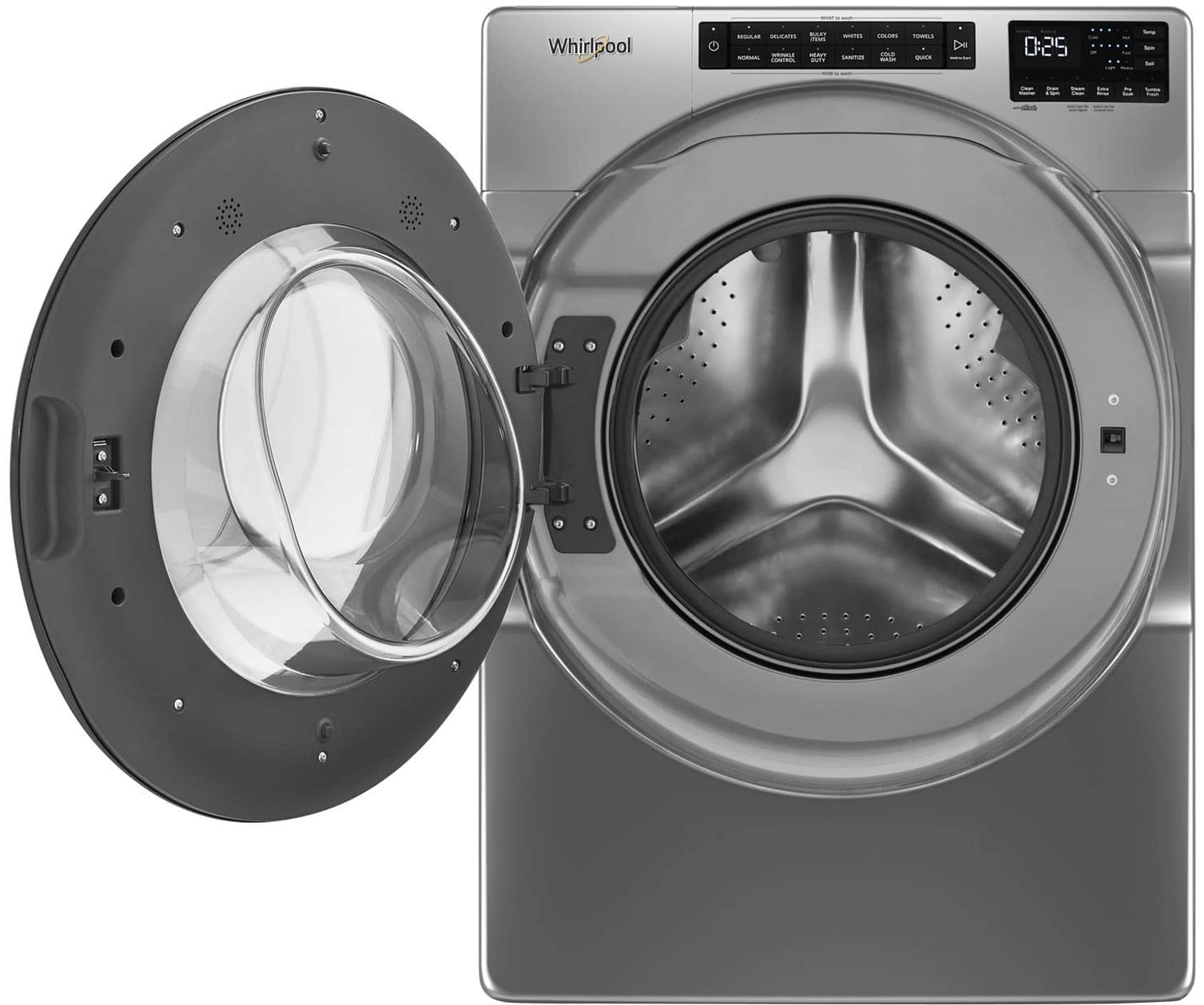 Alt View 1. Whirlpool - 5.0 Cu. Ft. High-Efficiency Stackable Front Load Washer with Tumble Fresh - Chrome Shadow.