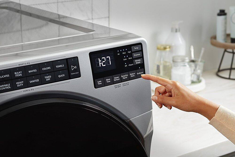 Alt View 16. Whirlpool - 7.4 Cu. Ft. Stackable Electric Dryer with Wrinkle Shield Plus Option - Chrome Shadow.