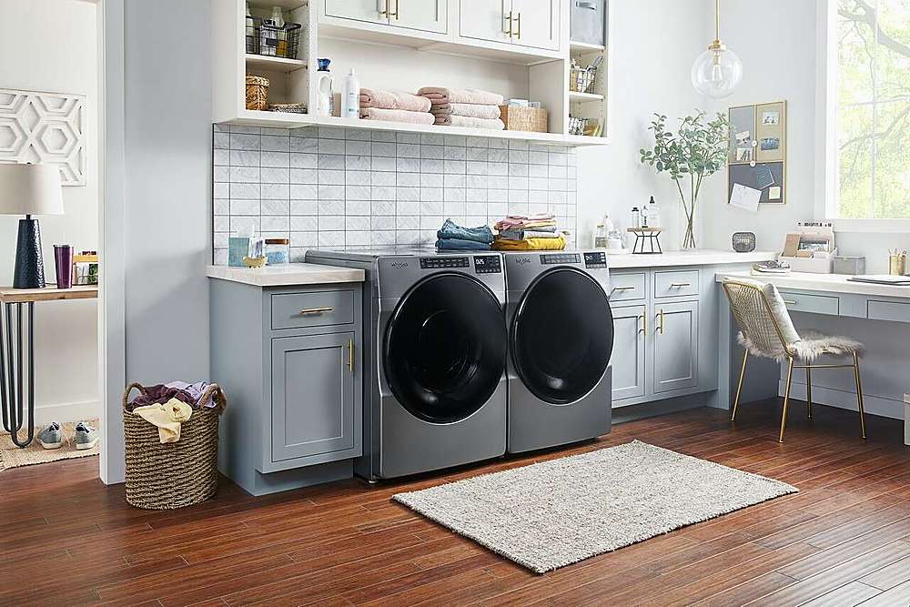 Alt View 17. Whirlpool - 7.4 Cu. Ft. Stackable Electric Dryer with Wrinkle Shield Plus Option - Chrome Shadow.