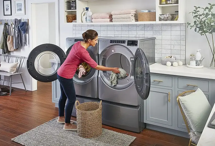 Alt View 19. Whirlpool - 7.4 Cu. Ft. Stackable Electric Dryer with Wrinkle Shield Plus Option - Chrome Shadow.