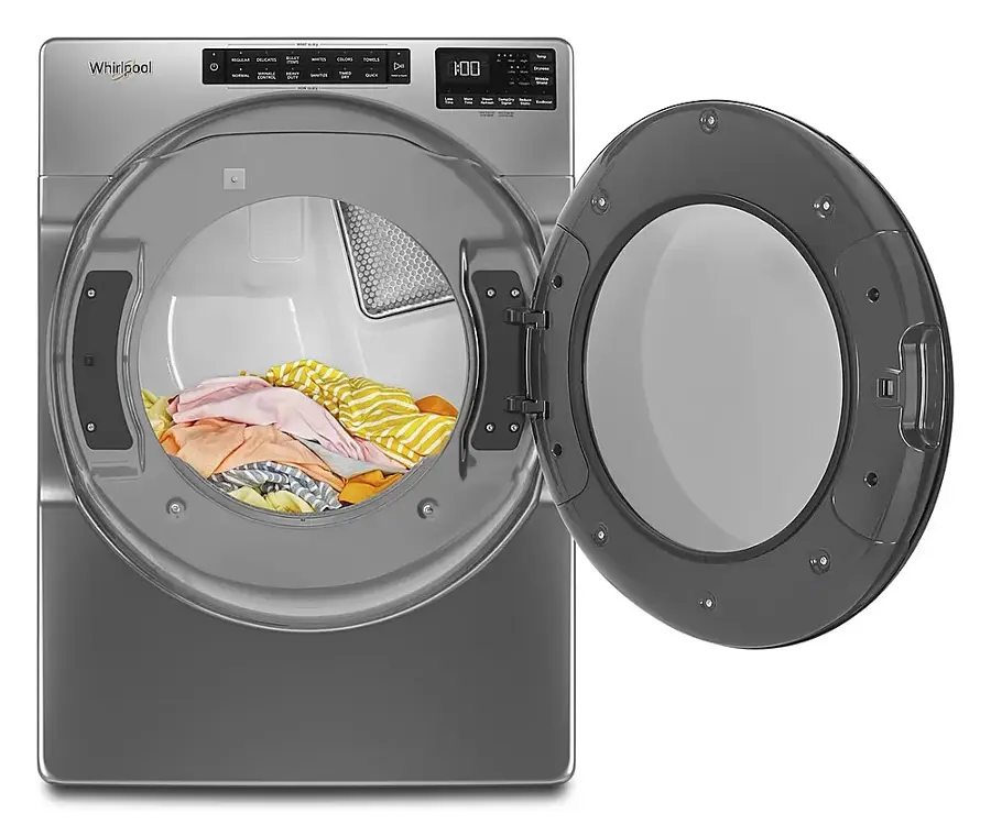 Alt View 6. Whirlpool - 7.4 Cu. Ft. Stackable Electric Dryer with Wrinkle Shield Plus Option - Chrome Shadow.