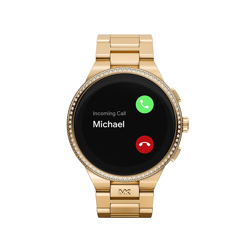 Back View: Michael Kors - Gen 6 Camille Gold-Tone Stainless Steel Smartwatch - Gold