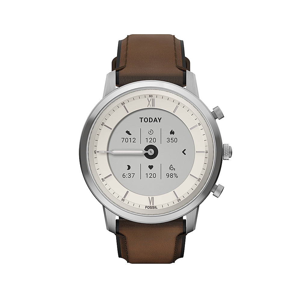 Fossil Neutra Gen 6 Hybrid Smartwatch Medium Brown Leather Brown, Silver  FTW7073 - Best Buy