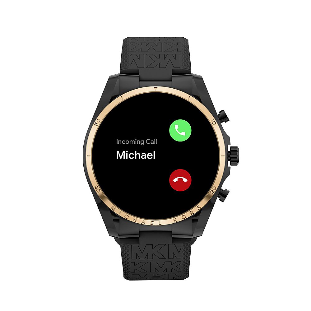 Michael Kors Gen 6 Bradshaw Black Silicone Smartwatch Black MKT5151V - Best  Buy