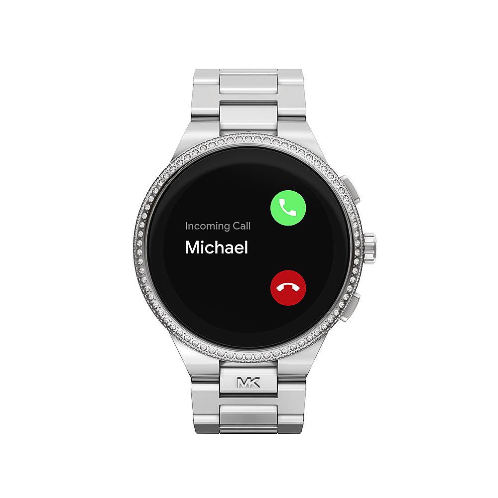 Back View: Michael Kors - Gen 6 Camille Stainless Steel Smartwatch - Silver