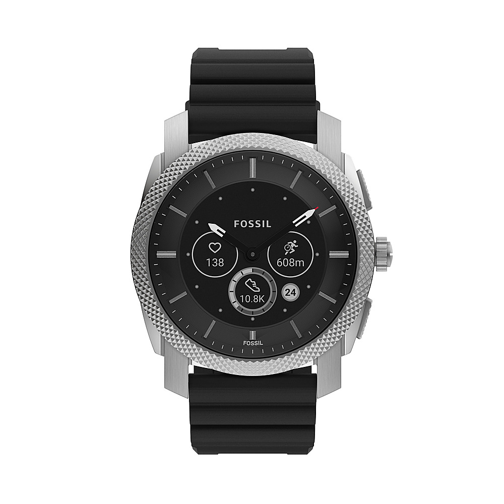 Best Buy: Fossil Machine Gen 6 Hybrid Smartwatch Black Silicone Black ...