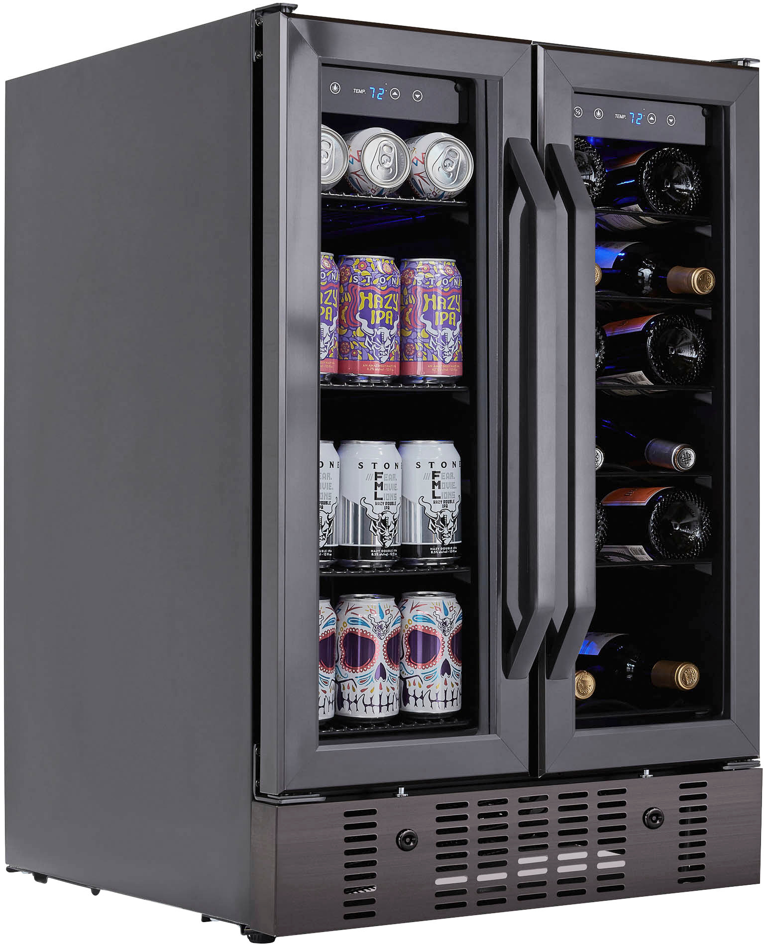 Newair 60 Can Beverage Fridge with Glass Door, Small Freestanding Mini  Fridge in Black
