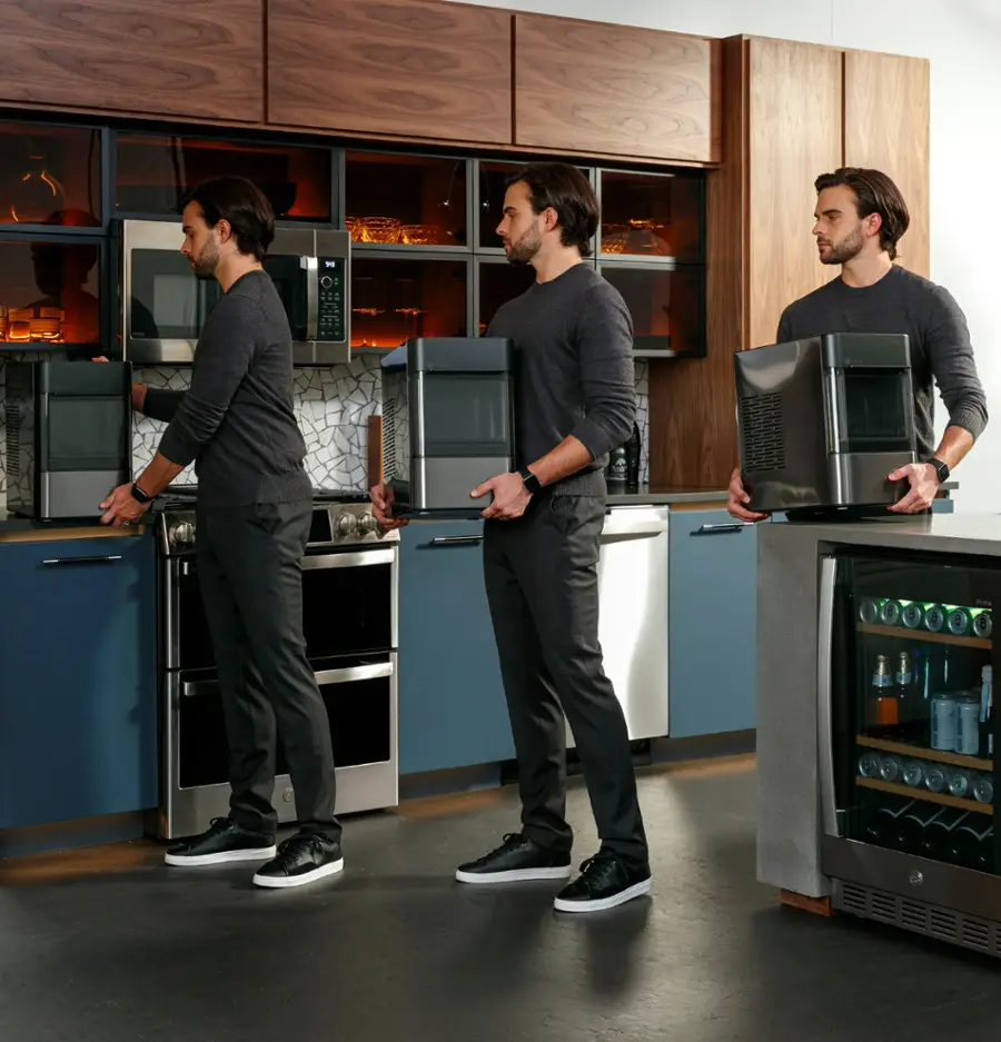 Alt View 16. GE Profile - Opal 2.0 38-lb. Portable Ice maker with Nugget Ice Production, XL 1 Gallon Side Tank and Built-in WiFi - Black Stainless.