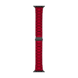 Michael Kors - Red Stainless Steel Band for Apple Watch, 42/44/45mm - Red with Black - Angle_Zoom