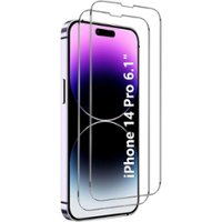 SaharaCase - ZeroDamage Ultra Strong+ Tempered Glass Screen Protector for Apple iPhone 14 Pro (2-Pack) - Clear - Angle_Zoom