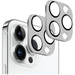 SaharaCase - ZeroDamage Camera Lens Protector for Apple iPhone 14 Pro and iPhone 14 Pro Max (2-Pack) - Silver - Angle_Zoom