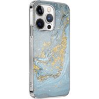 SaharaCase - Marble Series Case for Apple iPhone 14 Pro Max - Blue Marble - Angle_Zoom