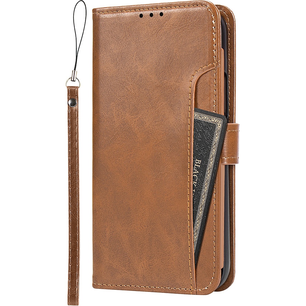 Bluebonnet - Leather Folio Case for Apple iPhone 13 Pro Max - Tuscan Tan