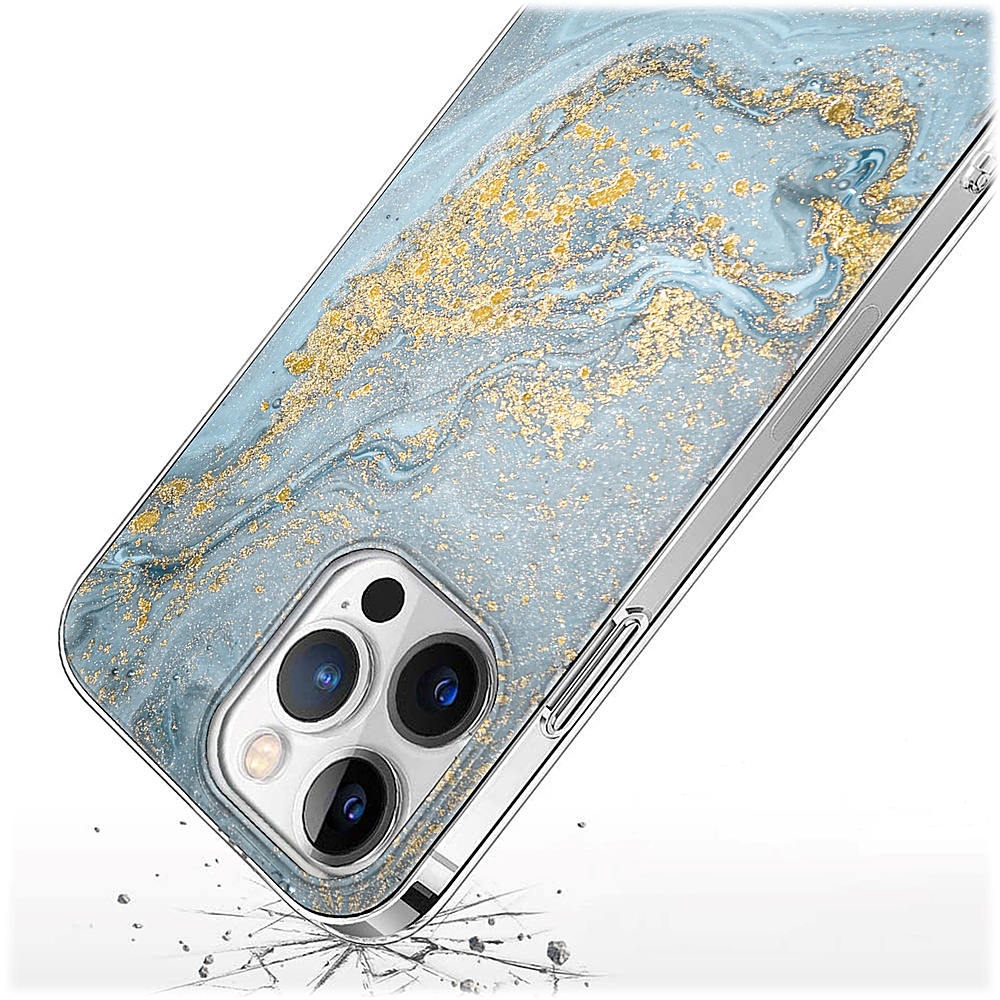 Best Buy: SaharaCase Marble Series Case for Apple iPhone 14 Pro Blue ...