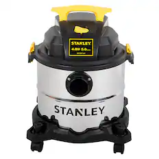 Front. Stanley - 5 Gallon Wet/Dry Vacuum - metal.