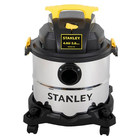 Front. Stanley - 5 Gallon Wet/Dry Vacuum - metal.