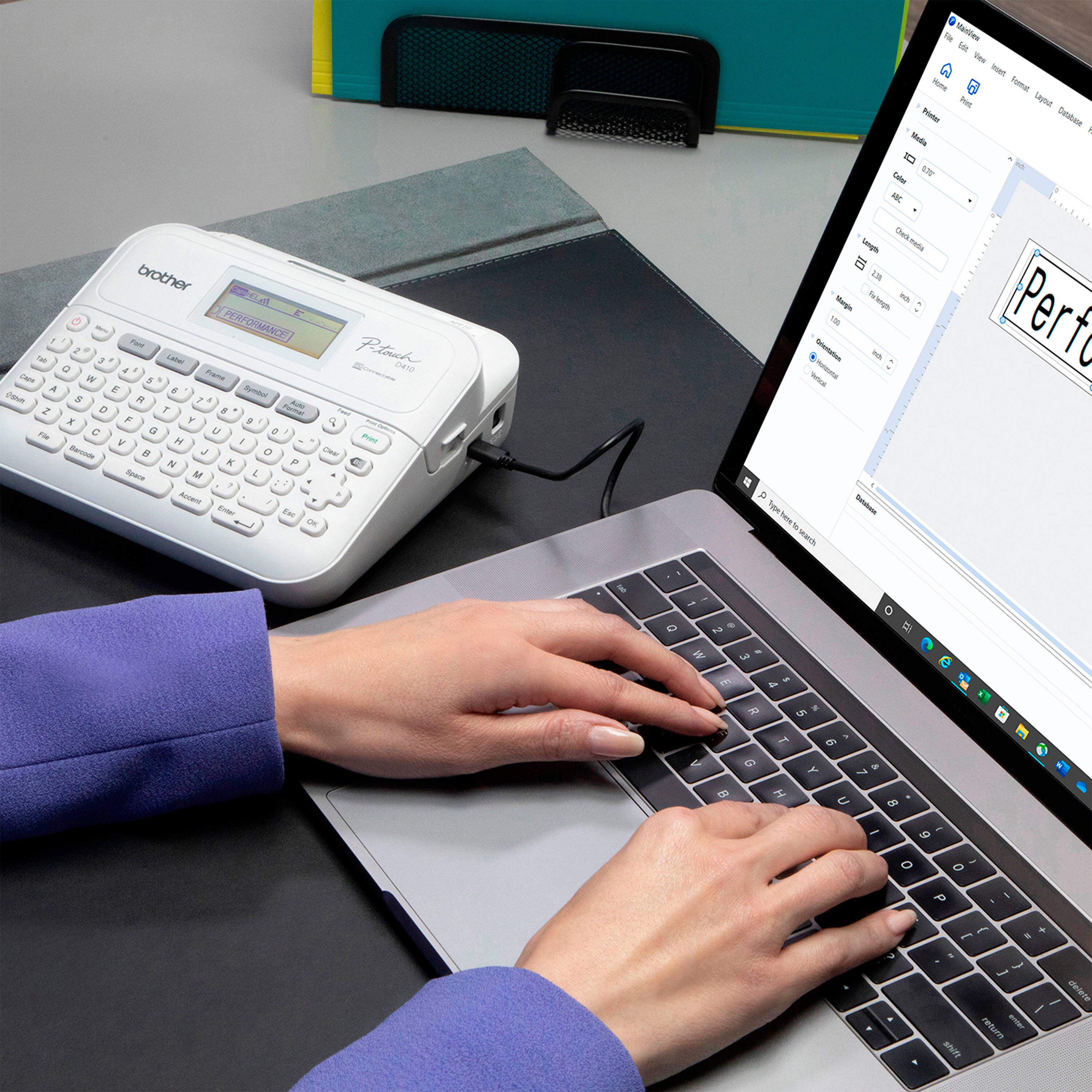 Alt View 13. Brother - P-touch PT-D410 Label Printer - White.