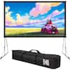 Front. Kodak - 120” Portable Dual Projector Screen w/ Stand & Carry Case, Front & Rear Projection for Indoor & Outdoor Movies - Gray.