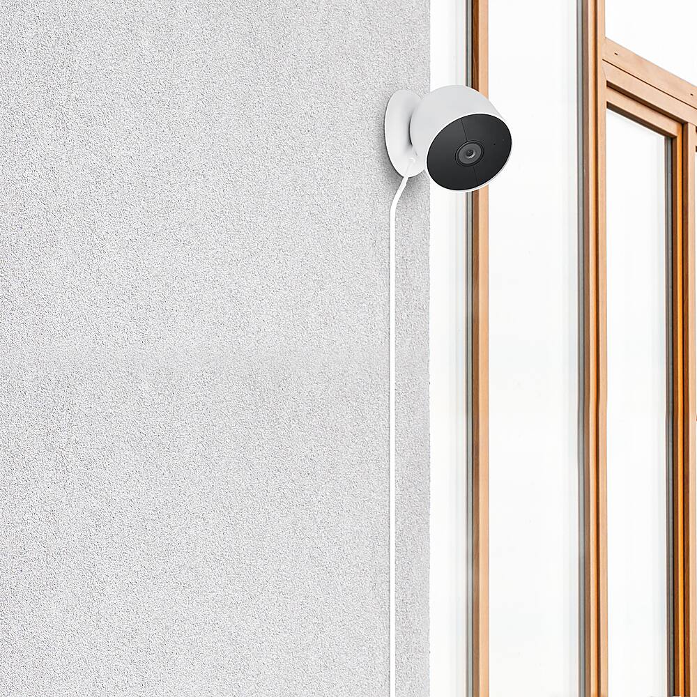 Alt View 13. Wasserstein - 26 ft Pogo Pin Cable and Adapter (5.2V/2A)- Power Cable Compatible with Google Nest Cam Outdoor or Indoor - White/Black.