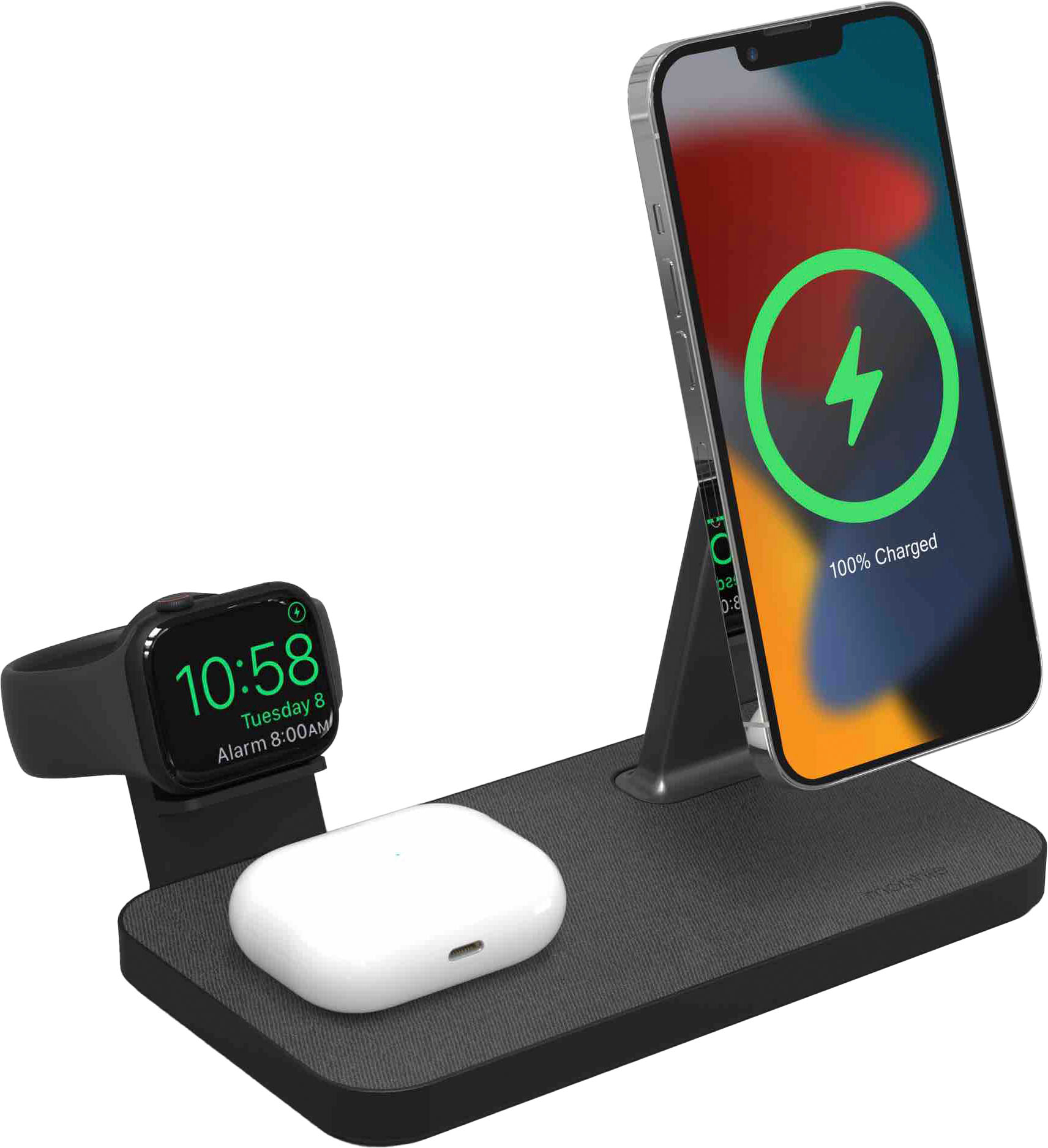 mophie snap+ 3-in-1 wireless charging stand and Watch Adapters with MagSafe  Compatibility Black 401309755 - Best Buy