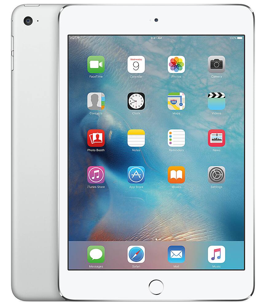 Left. Apple - Pre-Owned 7.9-Inch iPad Mini (4th Generation) with Wi-Fi/Cellular LTE - 32GB - Silver.