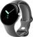 Front. Google - Pixel Watch Silver Stainless Steel Smartwatch 41mm with Charcoal Active Band LTE - Silver/Charcoal.