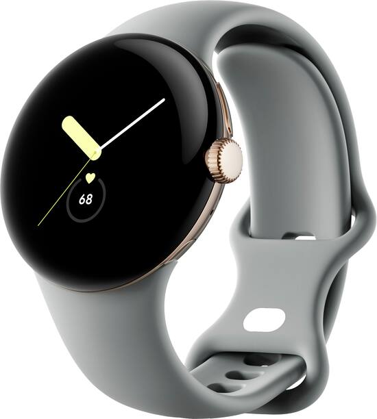 Google Pixel Watch Gold Stainless Steel Smartwatch 41mm with Hazel Active Band Wifi/BT Gold/Hazel GA04123-US - Best Buy