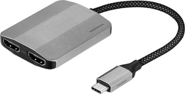Insignia™ - USB-C to Dual 4K HDMI Adapter - Gray - Front_Zoom