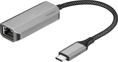 Insignia™ - USB-C to Ethernet Adapter - Black - Front_Zoom