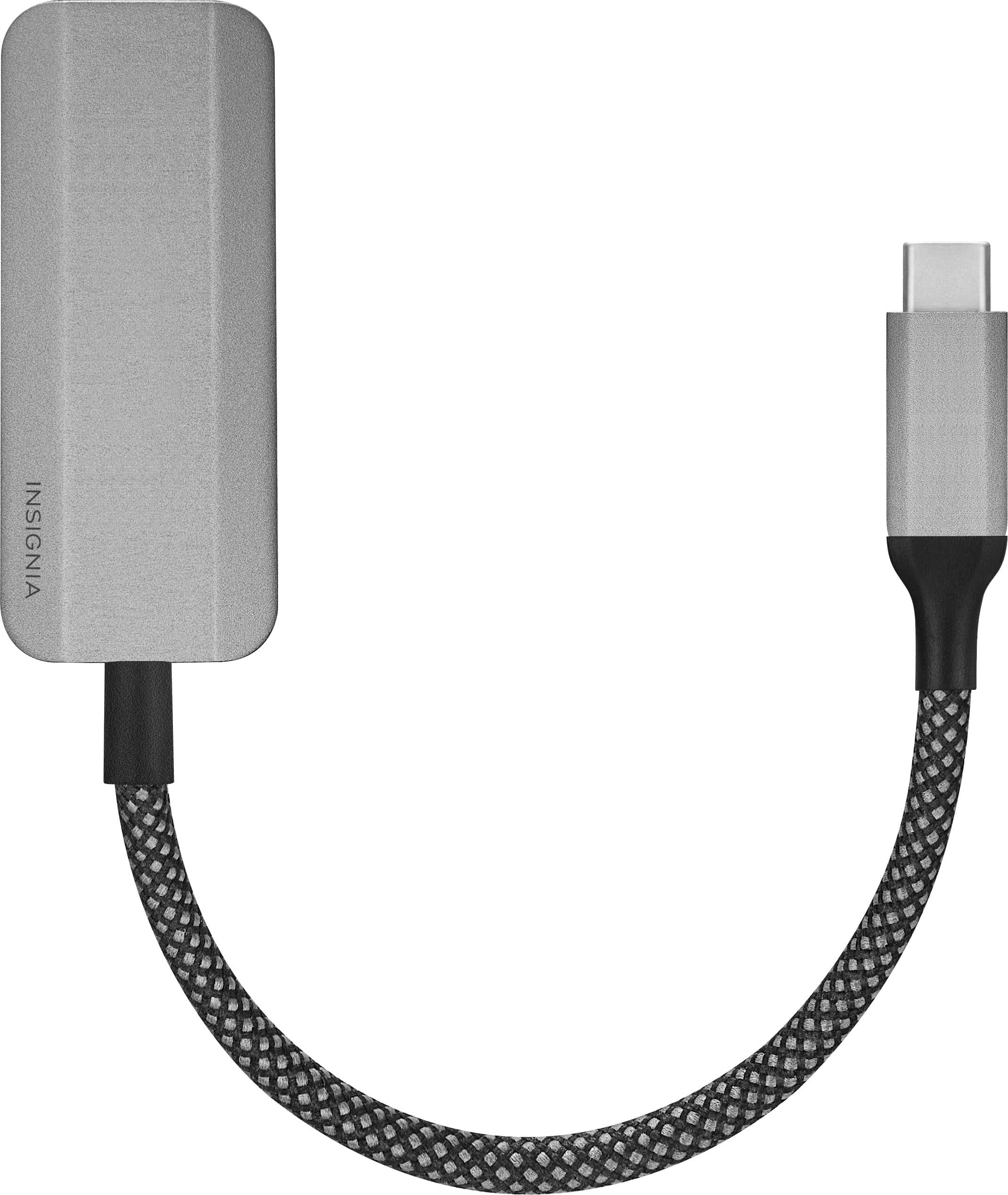 Left. Insignia™ - USB-C to Ethernet Adapter - Black.