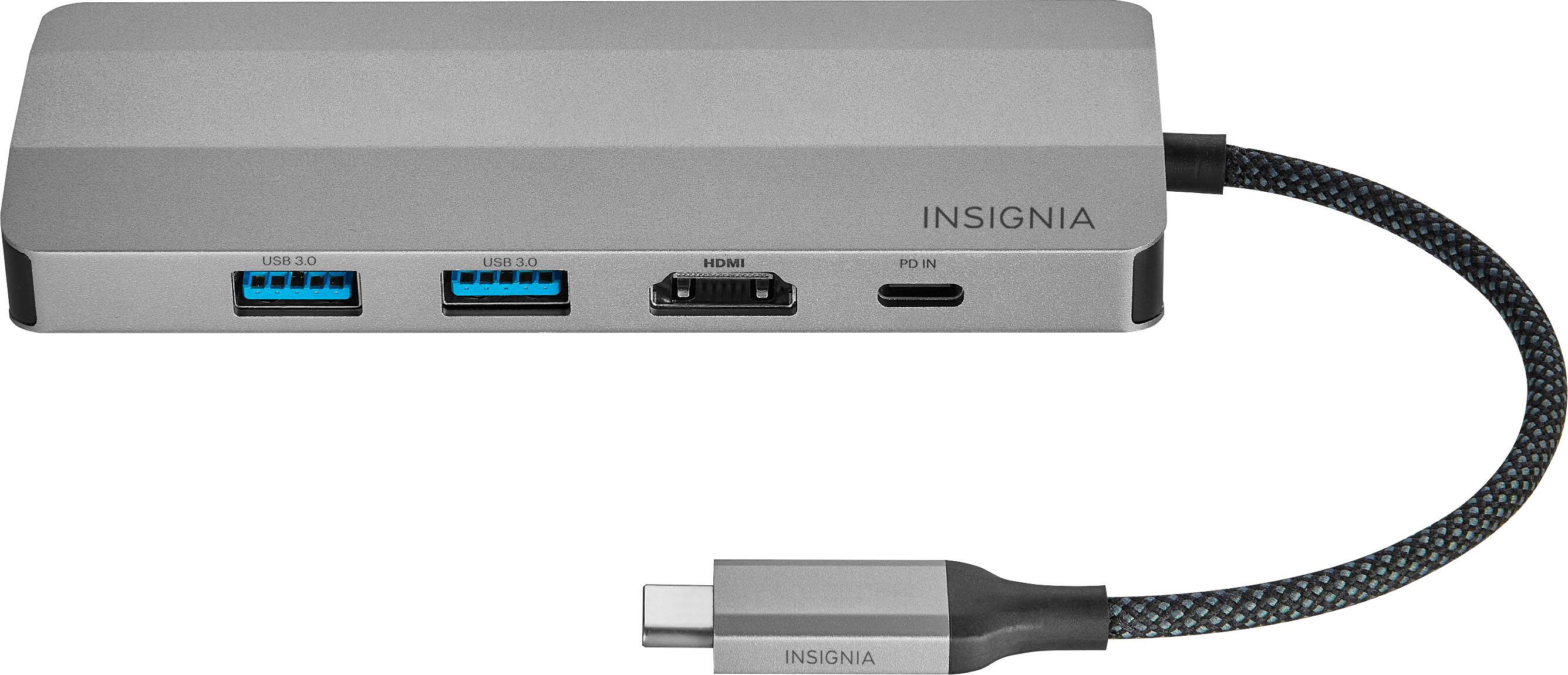 Angle. Insignia™ - 7-Port USB-C Hub - Gray.