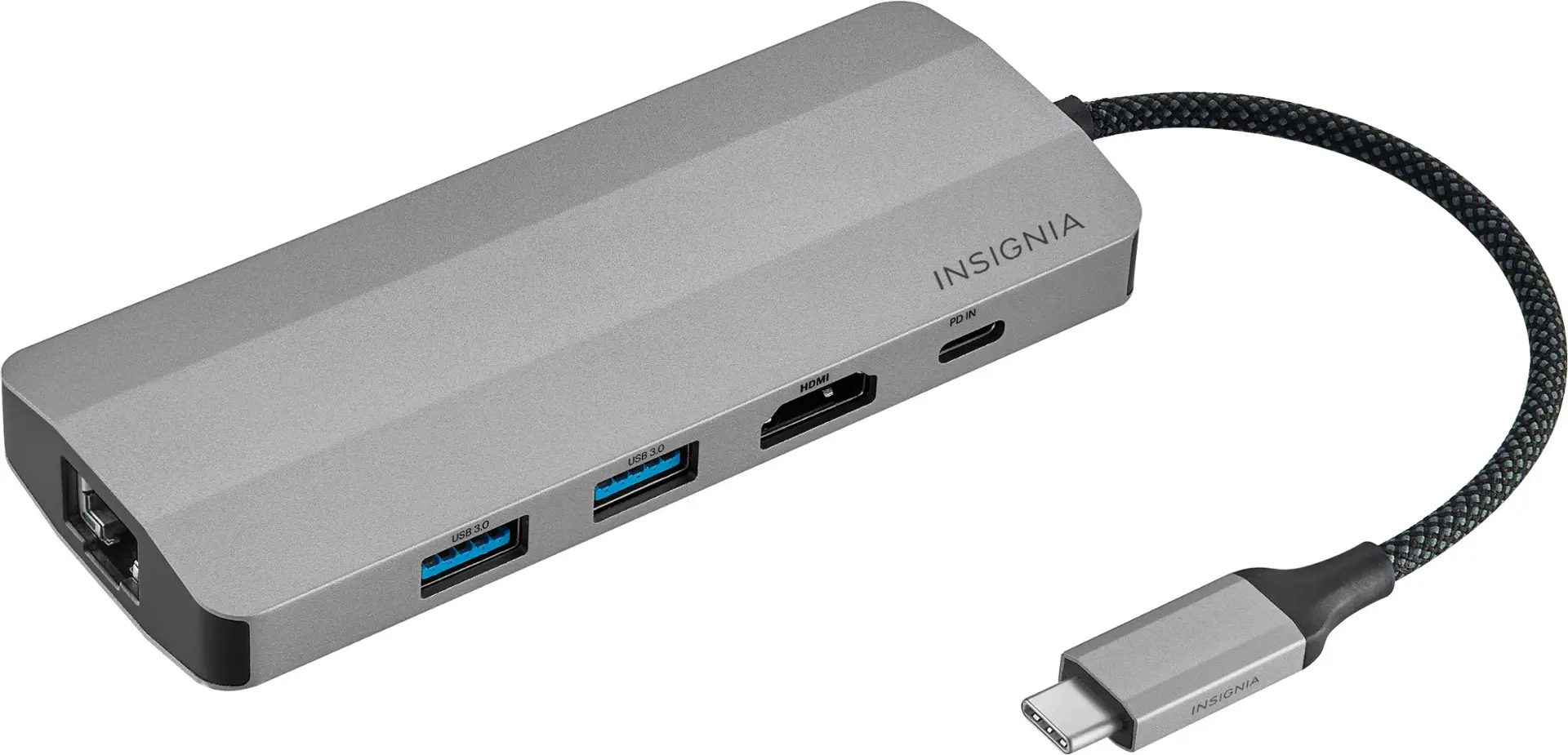 Insignia™ 7 Port USB C Hub Gray NS-PH571MS23 - Open Box - Best Buy