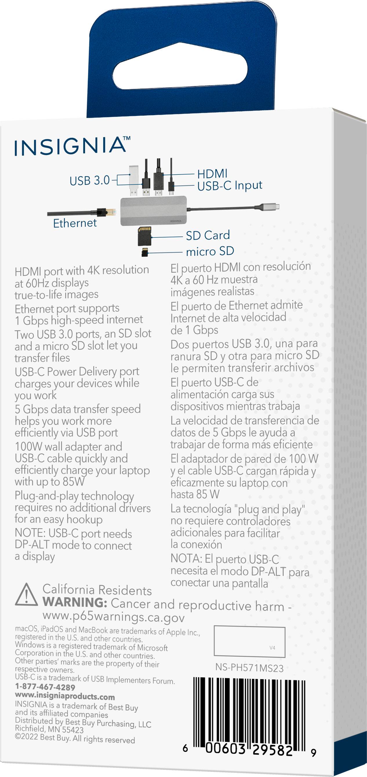 Alt View 13. Insignia™ - 7-Port USB-C Hub - Gray.